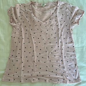 DYLAN PINK STAR V-NECK TOP